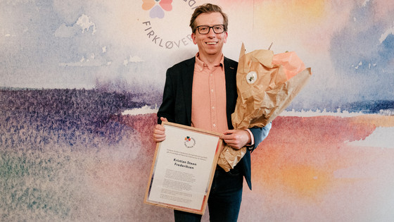 Kristian Steen Frederiksen modtager Firkløver-fondens hæderspris